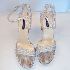 Sergio Rossi cork heel in snakeskin- AUTHENTIC REAL